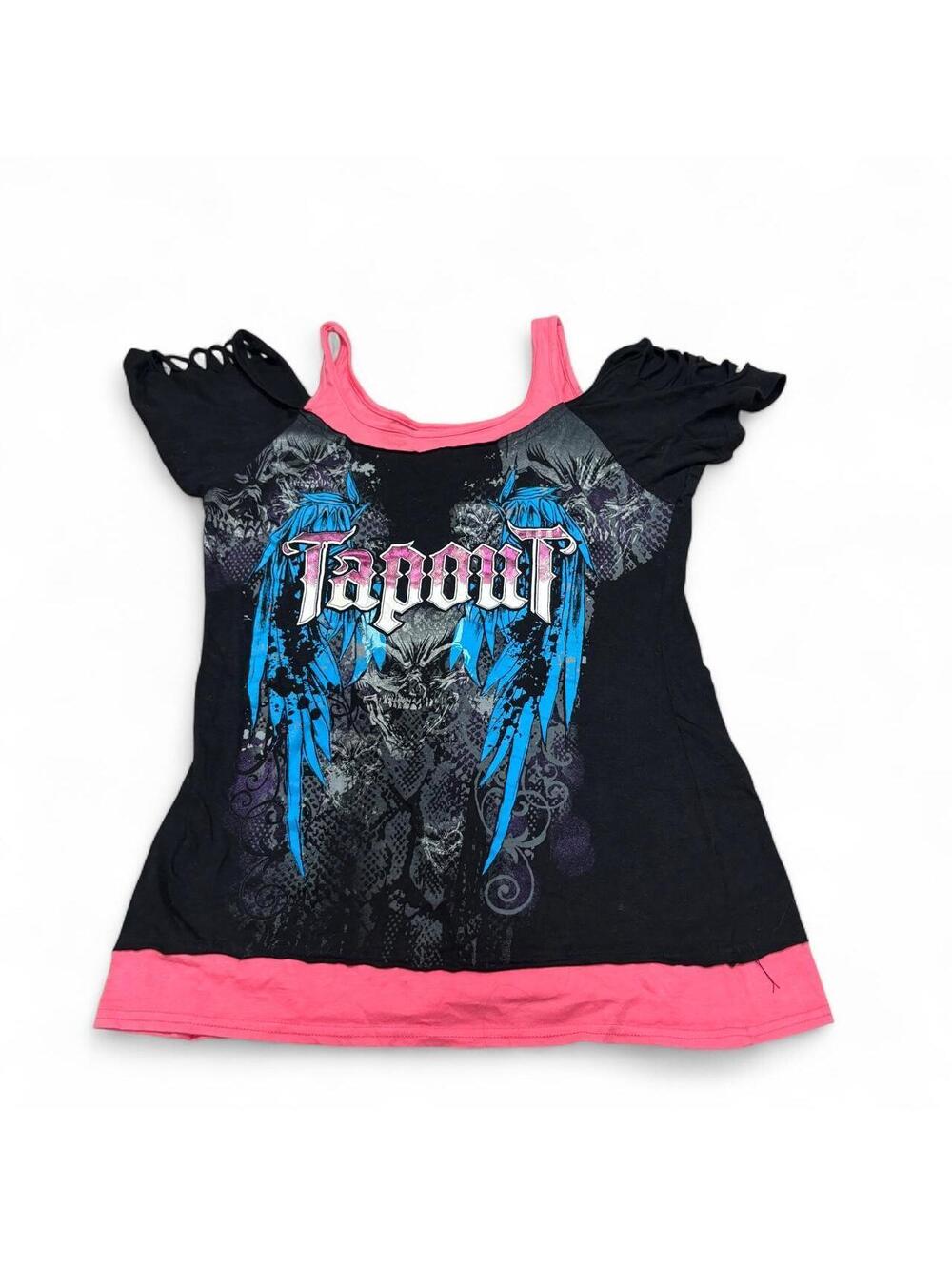 Tapout Women's Black and Multi Tshirt